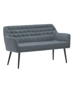 Cambridge Fabric 2 Seater Sofa In Grey With Black Metal Legs