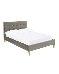 Camden Fabric Upholstered Double Bed In Grey