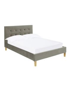 Camden Fabric Upholstered King Size Bed In Grey