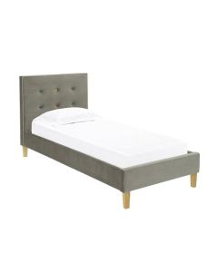 Camden Fabric Upholstered Single Bed In Grey