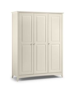 Cameo Wooden 3 Doors Wardrobe In Stone White
