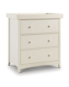 Cameo Wooden Changing Station With 3 Drawers In Stone White