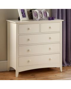 Cameo Wooden Chest Of Drawers In Stone White With 5 Drawers