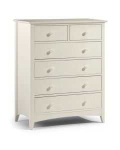 Cameo Wooden Chest Of Drawers In Stone White With 6 Drawers