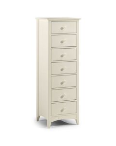 Cameo Wooden Chest Of Drawers In Stone White With 7 Drawers