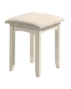 Cameo Wooden Dressing Stool In Stone White