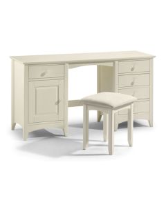 Cameo Wooden Dressing Table And Stool In Stone White