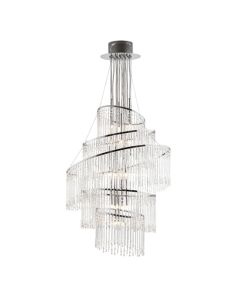Camille 24 Lights Clear Glass Ceiling Pendant Light In Polished Chrome