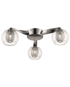 Canonbury 3 Bulbs Flush Ceiling Light In Chrome