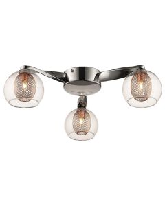 Canonbury 3 Bulbs Flush Ceiling Light In Copper