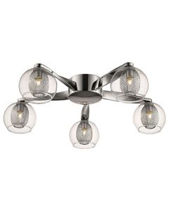 Canonbury 5 Bulbs Flush Ceiling Light In Chrome