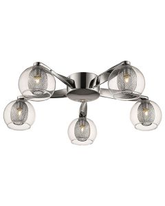 Canonbury 5 Bulbs Flush Ceiling Light In Chrome