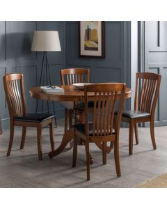 Canterbury Extending Wooden Dining Table In Mahogany With 4 Chairs