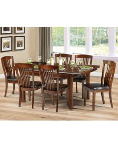 Canterbury Wooden Dining Table In Mahogany With 6 Chairs
