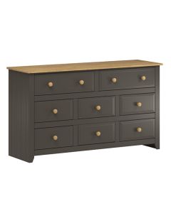 Capri Large Wide Wooden Chest Of 8 Drawers In Carbon