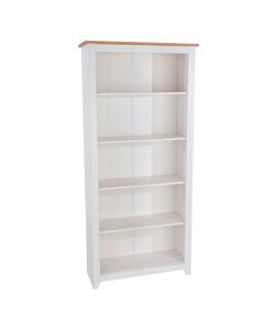 Capri Tall Wooden Bookcase In Pine And White