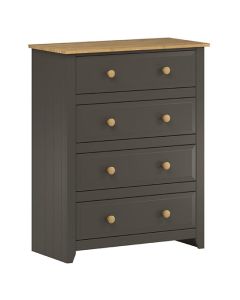 Capri Wooden Chest Of 4 Drawers In Carbon