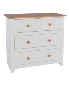 Capri Wooden Chest Of Drawers With 3 Drawers In Pine And White