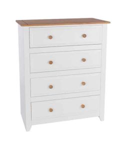 Capri Wooden Chest Of Drawers With 4 Drawers In Pine And White