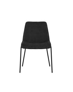 Carlo Velvet Dining Chair In Black With Black Metal Frame