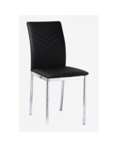 Carina Set Of 4 Faux Leather Dining Chairs In Black