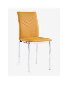 Carina Set Of 4 Faux Leather Dining Chairs In Gold