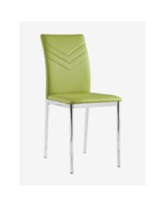 Carina Set Of 4 Faux Leather Dining Chairs In Green