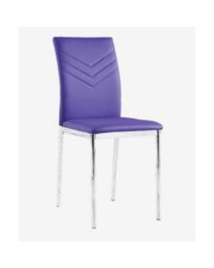 Carina Set Of 4 Faux Leather Dining Chairs In Purple