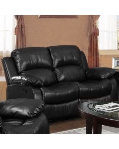 Carlino Recliner Full Bonded Leather 2 Seater In Black