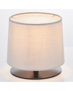 Carlson Light Grey Cotton Mix Shade Table Lamp In Matt Black