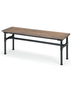 Carnegie Wooden Pipe Dining Bench In Mocha Elm