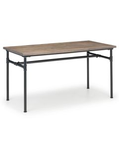 Carnegie Wooden Pipe Dining Table In Mocha Elm