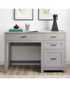 Carver Wooden Lift-Top Computer Desk In Grey And Weathered Oak