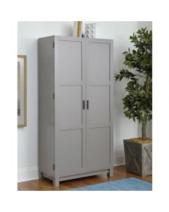 Carver Wooden Storage Cabinet In Grey And Weathered Oak