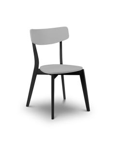 Casa Wooden Dining Chair In Grey And Black