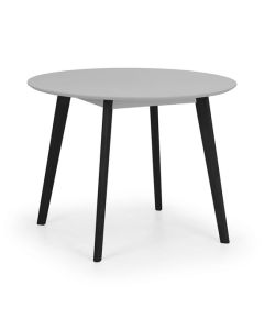 Casa Round Wooden Dining Table In Grey With Black Legs
