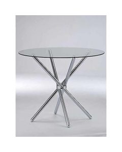 Casa Clear Glass Dining Table With Chrome Metal Legs