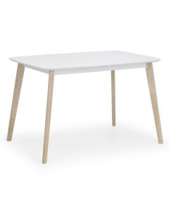 Casa Rectangular Wooden Dining Table In Matt White