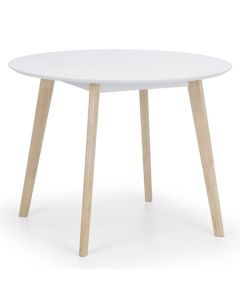 Casa Round Wooden Dining Table In Matt White