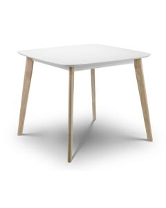 Casa Wooden Dining Table In White And Limed Oak