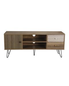 Casablanca Wooden TV Stand In Oak With 1 Door And 2 Drawers