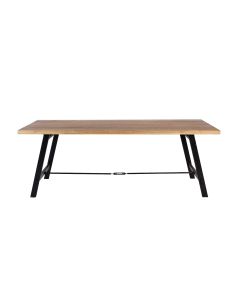 Cavendish Large Wooden Dining Table In Oak With Black Metal Legs