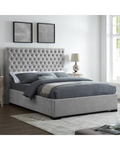 Cavendish Fabric Upholstered Double Bed In Grey