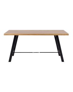 Cavendish Small Wooden Dining Table In Oak With Black Metal Legs
