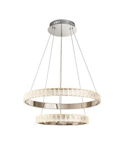 Celeste LED 2 Rings Ceiling Pendant Light In Polished Chrome