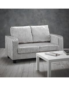 Centuri Crushed Velvet Upholstered 2 Seater Sofa In Silver