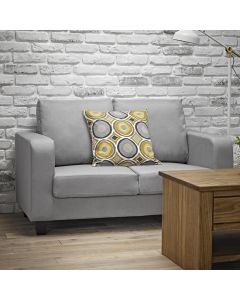 Centuri Linen Fabric Upholstered 2 Seater Sofa In Grey 