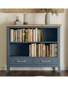 Signature Wooden Bookcase With 2 Drawers In Blue