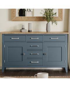 Signature Wooden Sideboard With 2 Doors And 6 Drawers In Blue