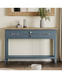 Signature Wooden Console Table With 4 Drawers In Blue